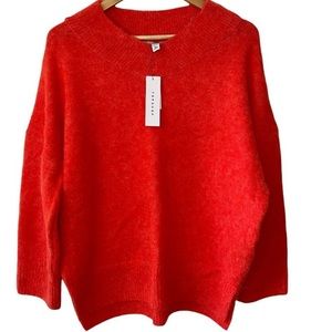 Topshop | NWT Orange Chunky V-Neck Sweater Size 4-6